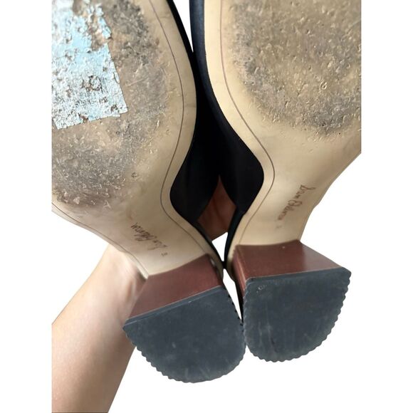 Sam Edelman Sonya Eggshell Sculptural Slip On Open Toe Block Heeled Sandals 10 B - Picture 8 of 14